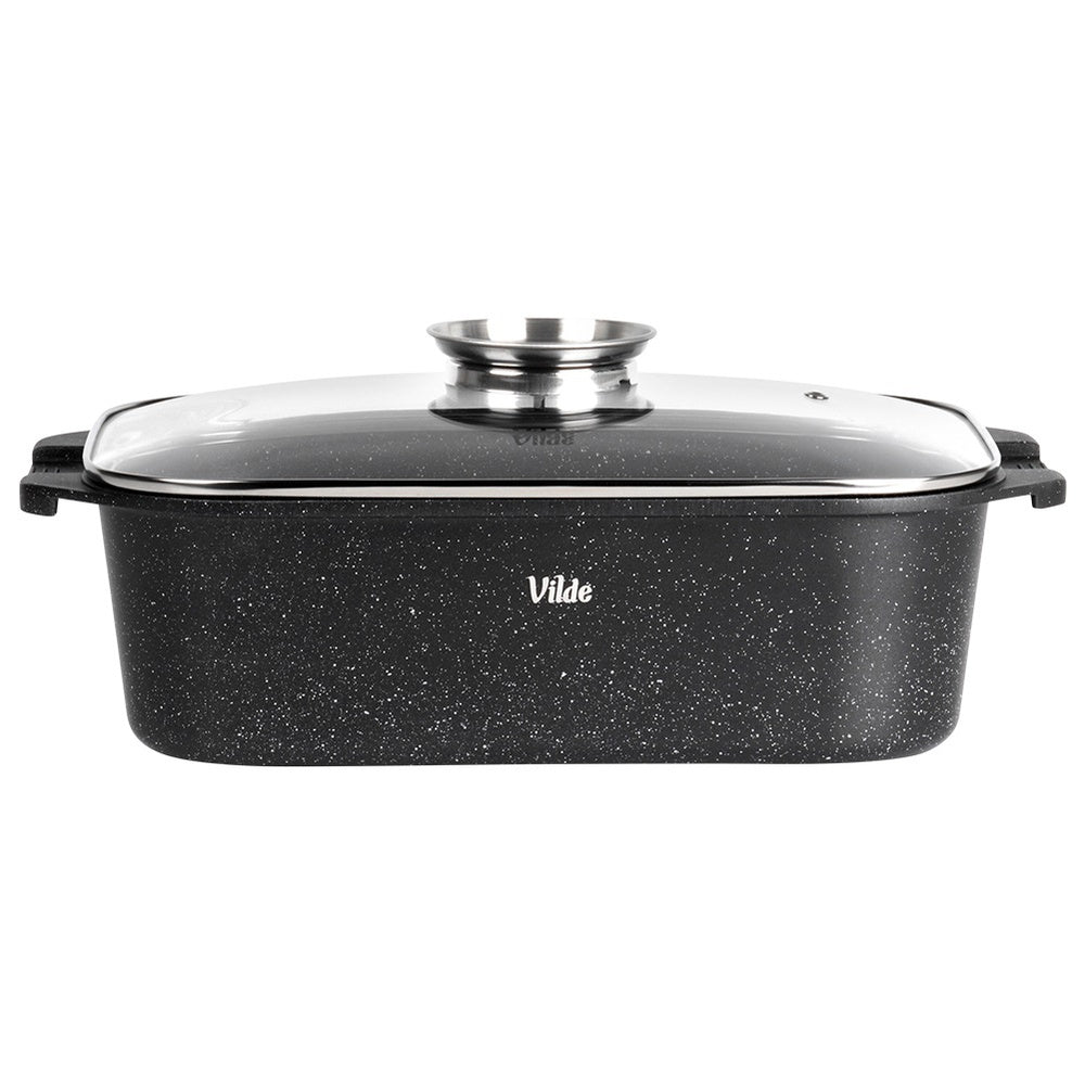 Granitinė keptuvė su dangčiu, puodas kepimui orkaitėje, 7,5L