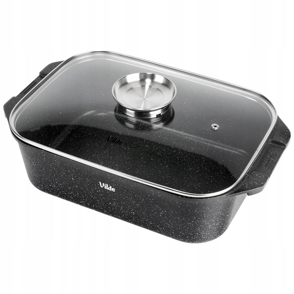 Granitinė keptuvė su dangčiu, puodas kepimui orkaitėje, 7,5L