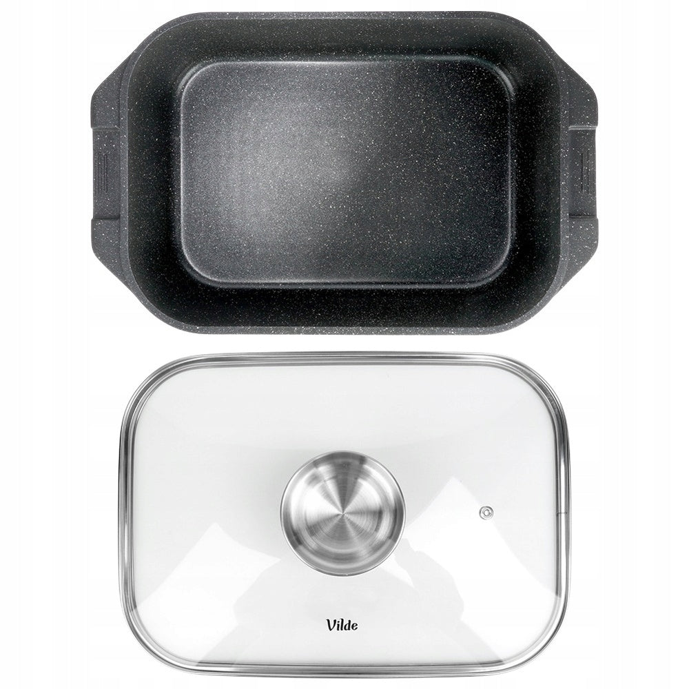 Granitinė keptuvė su dangčiu, puodas kepimui orkaitėje, 7,5L