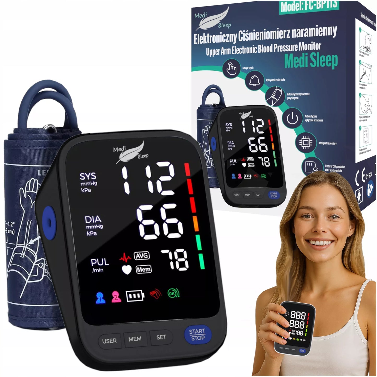 ELEKTRONINIS ŽASTO KRAUJOSPŪDŽIO MATUOKLIS MEDI SLEEP FC-BP113 SUAUGUSIEMS