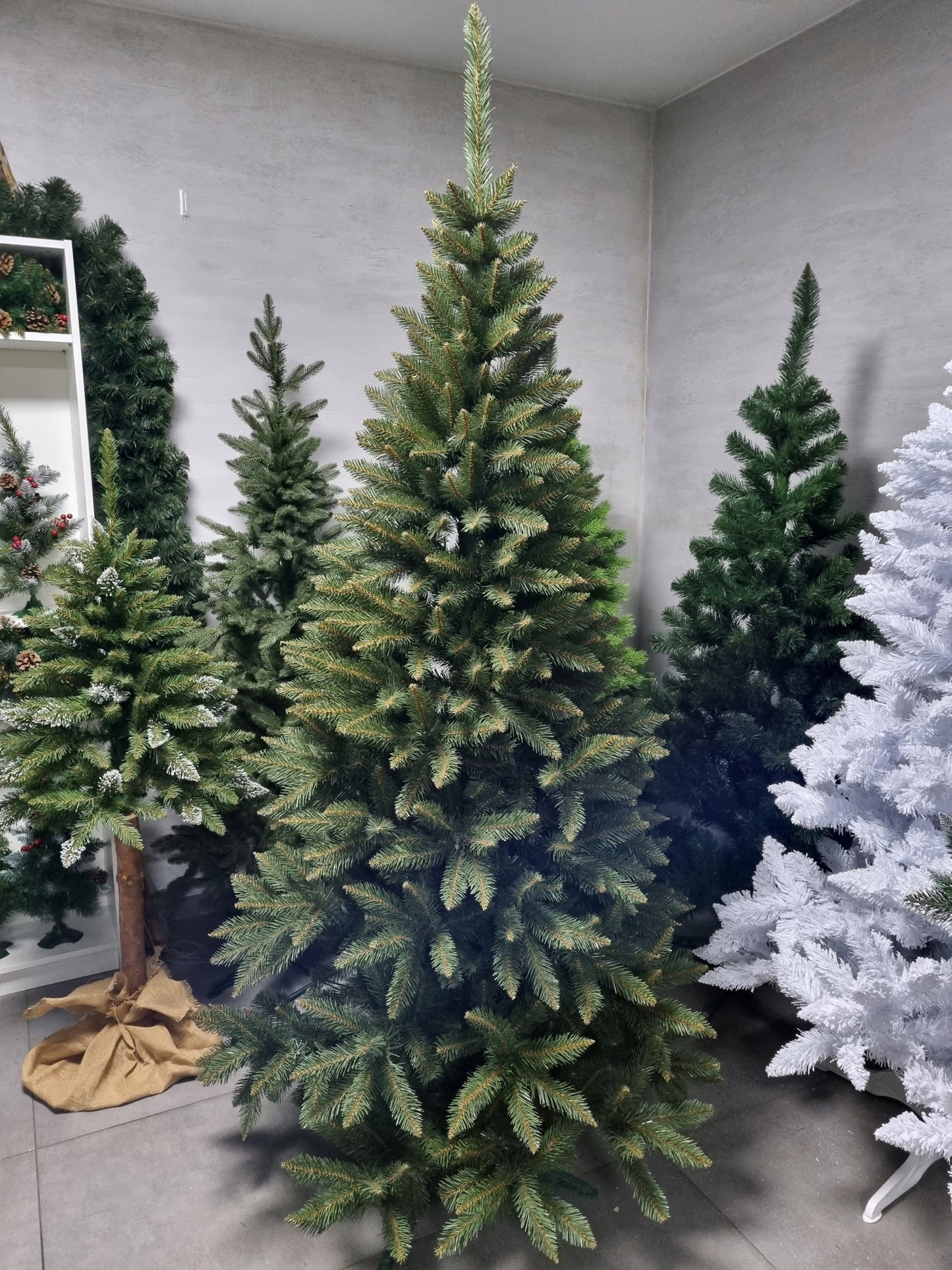 Dirbtinė eglė Kaukazinis 180 cm žalia tanki su stoveliu