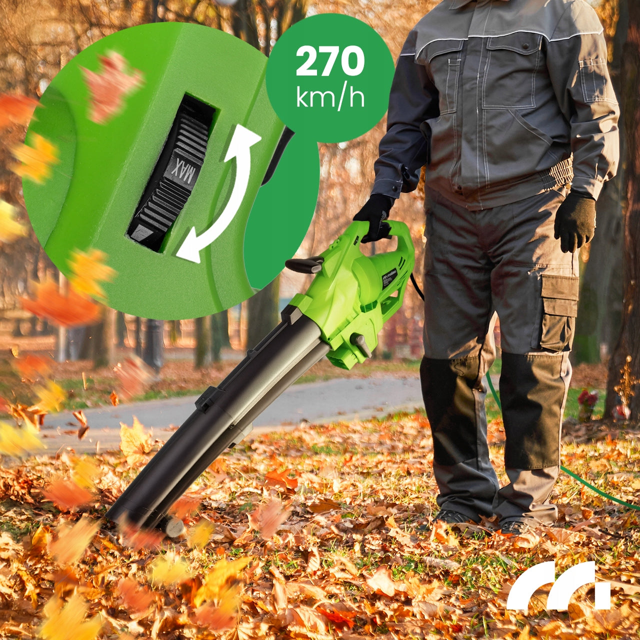 Elektrinis sodo lapų pūstuvas siurblys smulkintuvas 3500W 270km/h