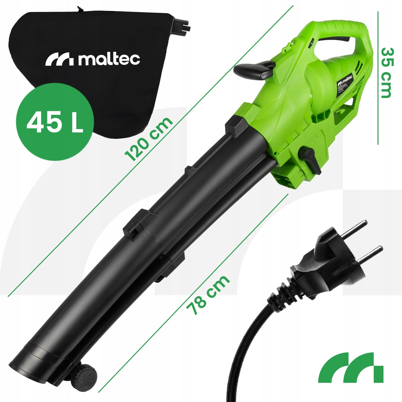 Elektrinis sodo lapų pūstuvas siurblys smulkintuvas 3500W 270km/h