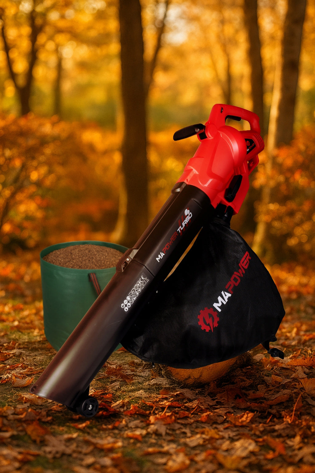 Elektrinis lapų pūstuvas su smulkintuvu, lapų siurblys 3in1, 3000W