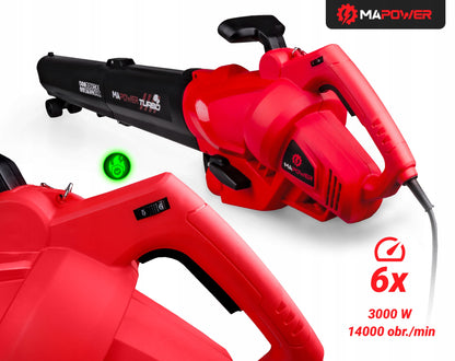 Elektrinis lapų pūstuvas su smulkintuvu, lapų siurblys 3in1, 3000W