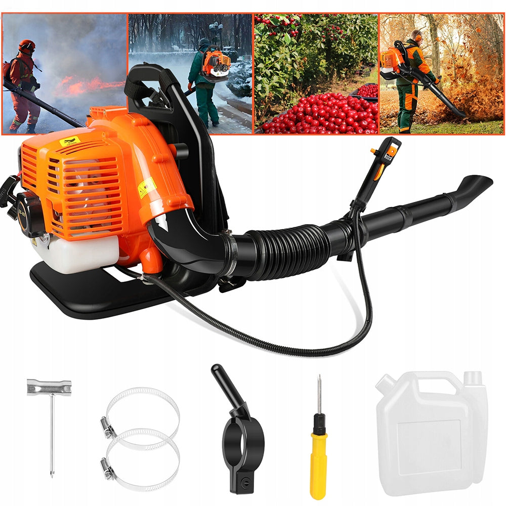 Benzininis lapų, sniego ir smėlio pūstuvas, didelis komplektas, galingas