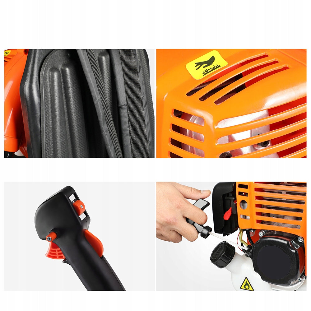 Benzininis lapų, sniego ir smėlio pūstuvas, didelis komplektas, galingas