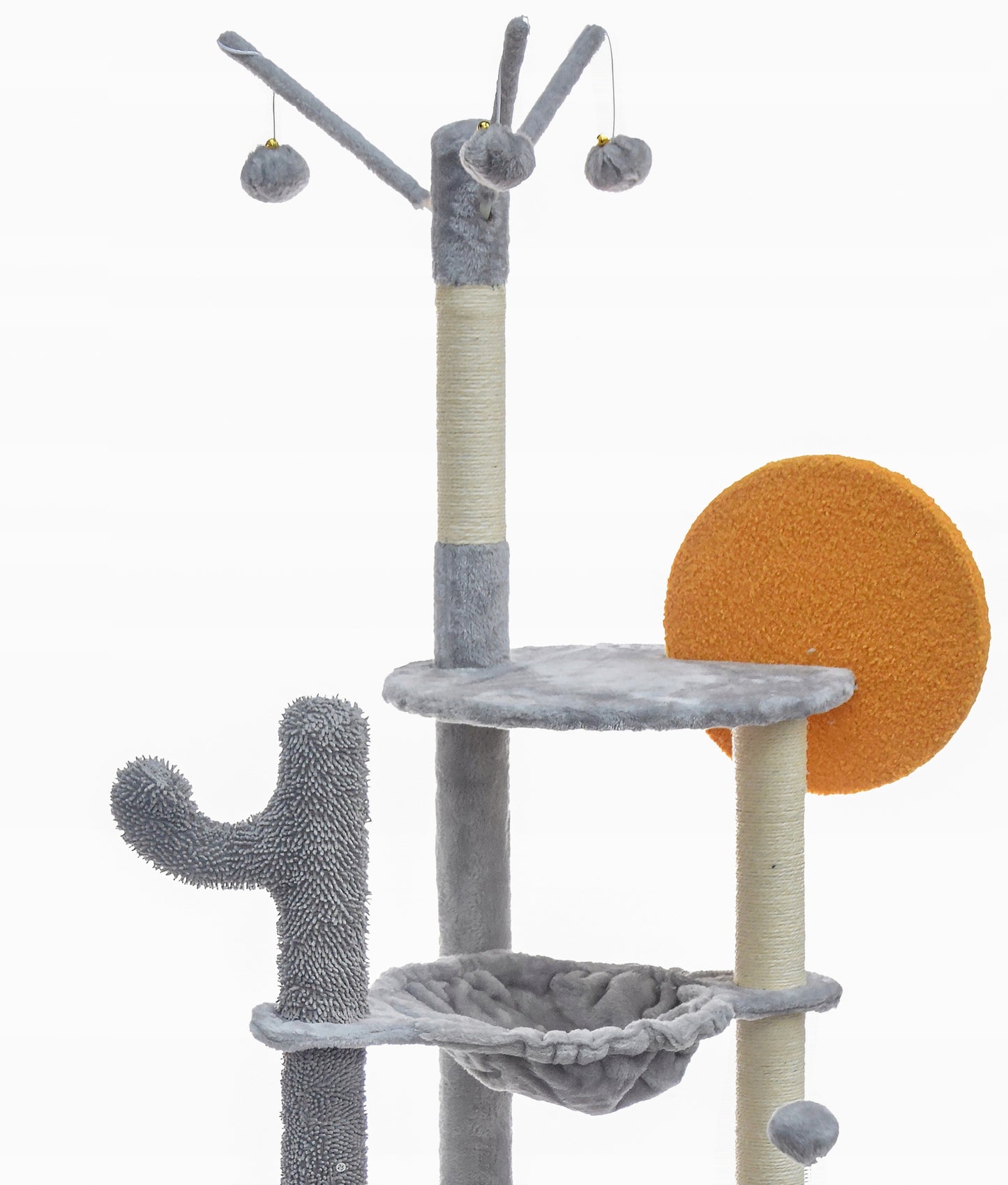 Kačių draskyklė 7 lygiai 179 cm namelis gultas pilkas Royal&Petsky