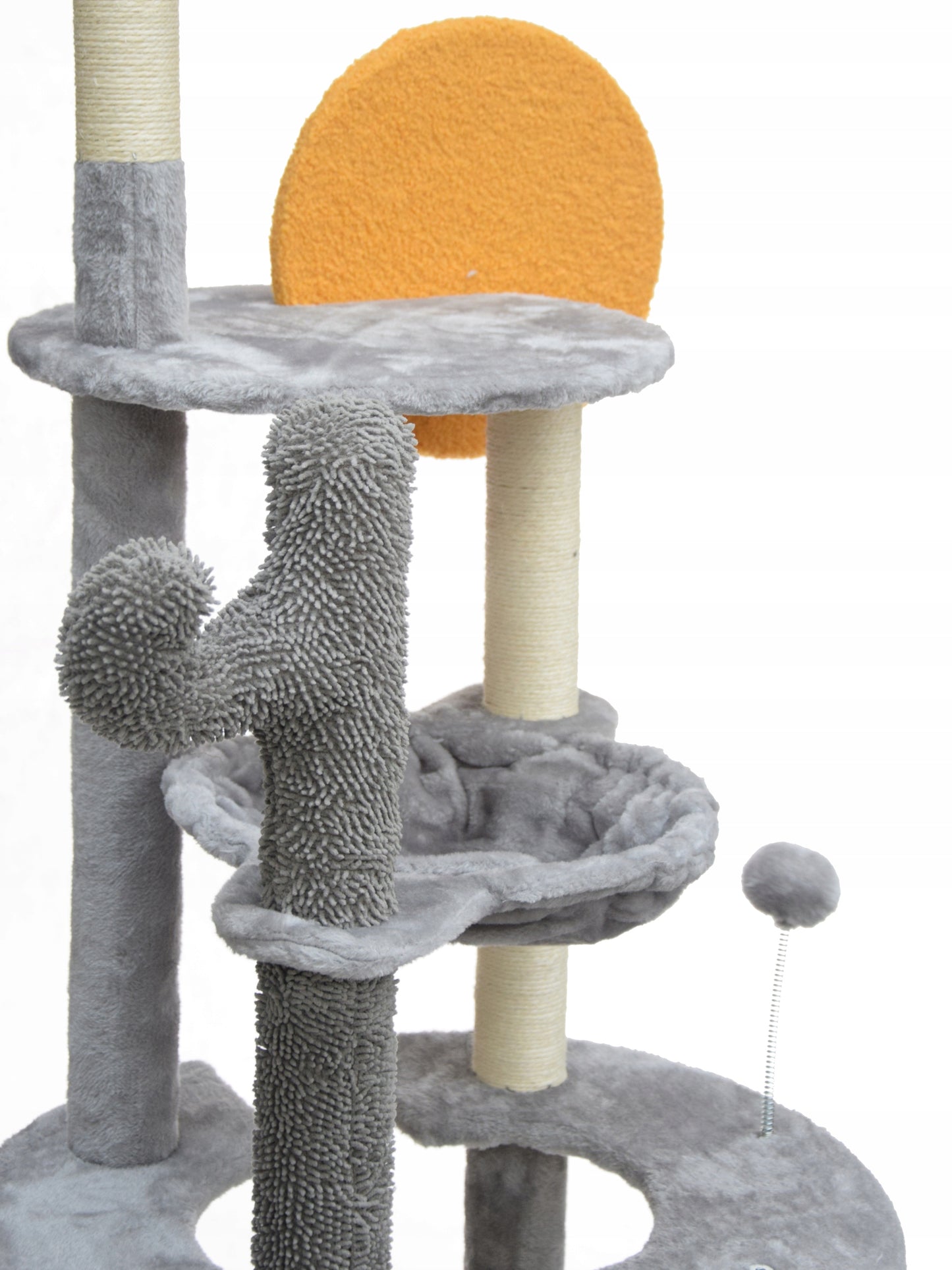 Kačių draskyklė 7 lygiai 179 cm namelis gultas pilkas Royal&Petsky