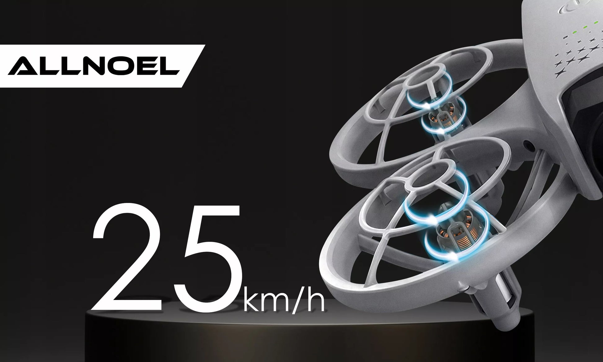 dronas 4DRC V53 su LCD ekranu, 2 kameromis, bešepetėliniu varikliu, 125g, 3x baterijos