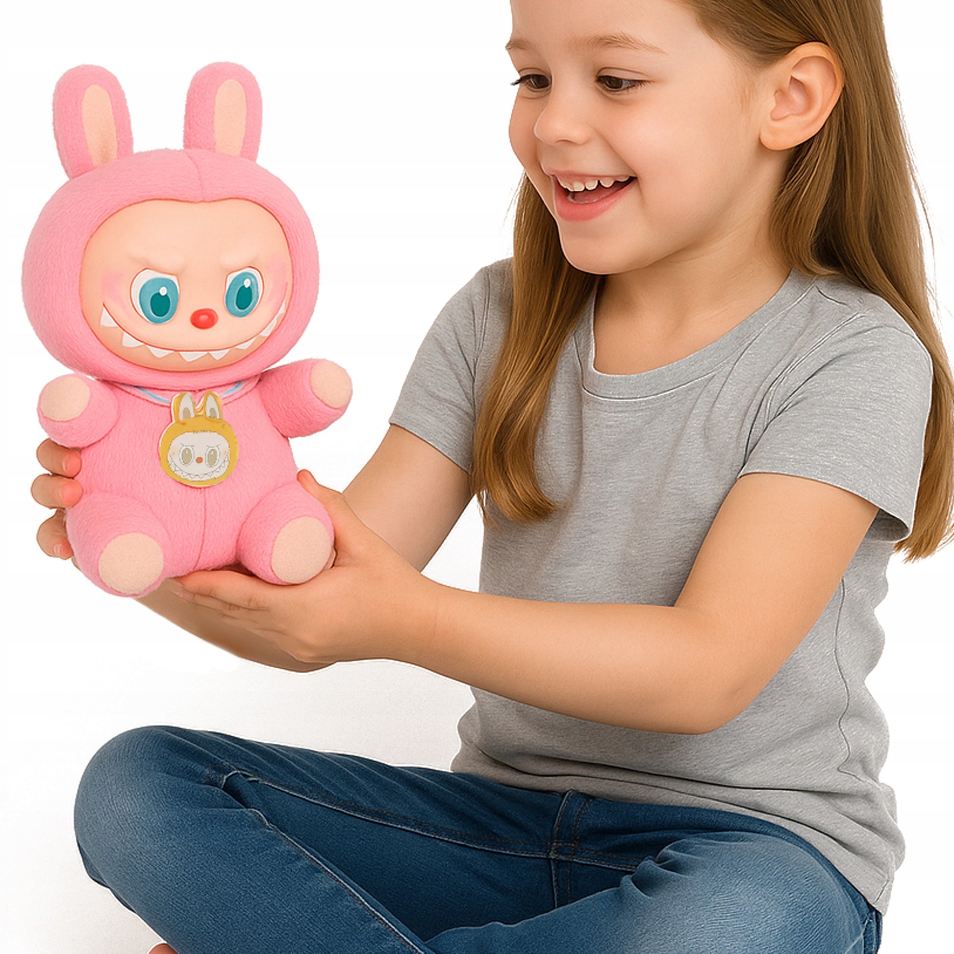 LABUBU DIDELĖ PLIŪŠINĖ ŽAISLINĖ 25CM, ROŽINĖ