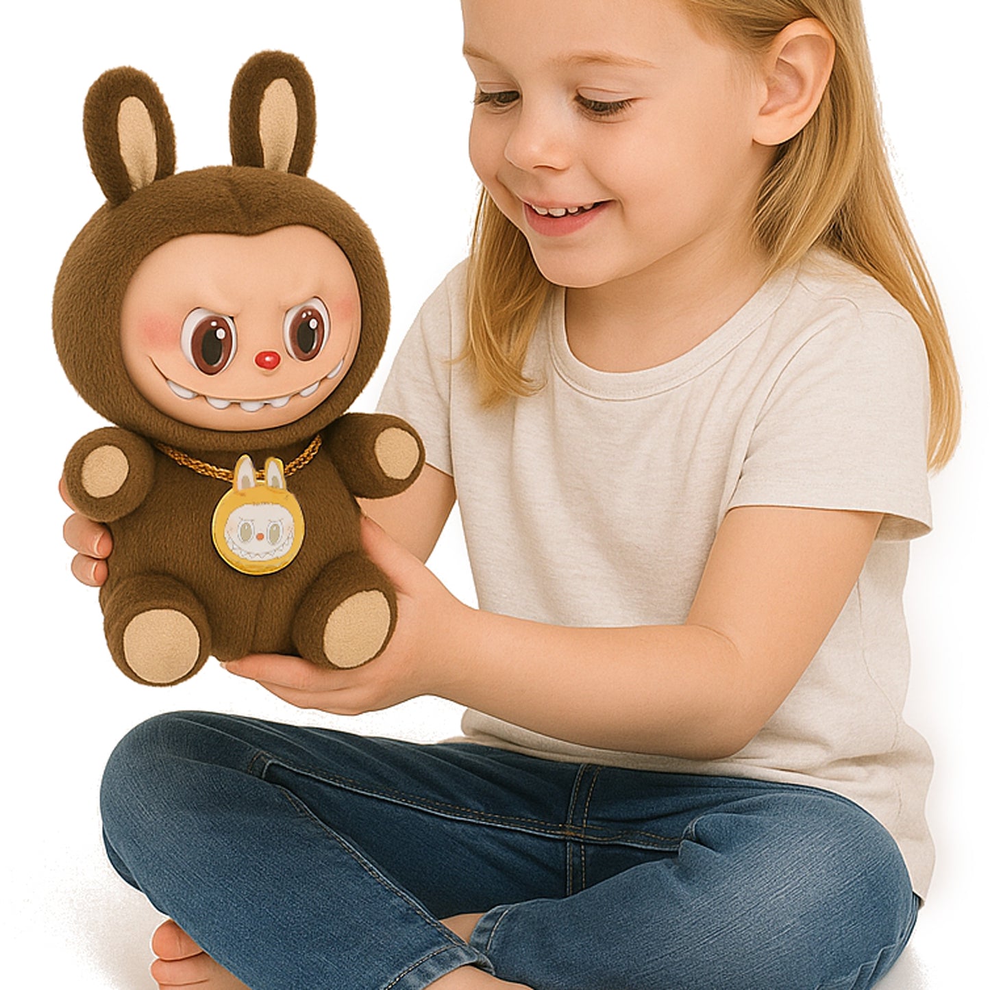 DIDELĖ „LABUBU LA BUBU ZIMONO“ PLIUŠINĖ ŽAISLAS 25CM rudas