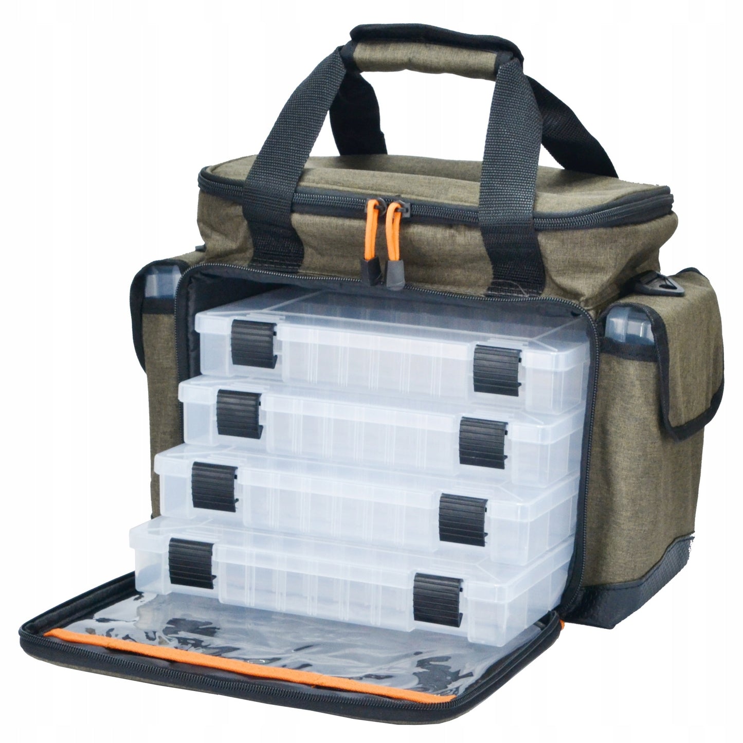 Didelė meškeriojimo tašė HOKKADO ant peties, 6 dėžutės, standus dugnas, 30/40/20cm