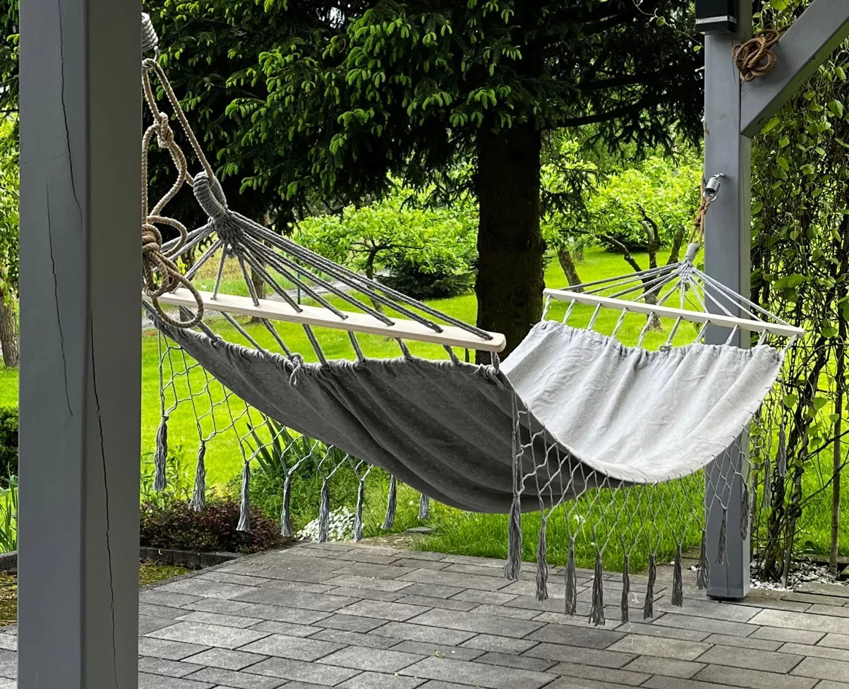DIDELĖ DVI VIETĖS SODO HAMAKAS BOHO BRAZILIETIŠKAS XL
