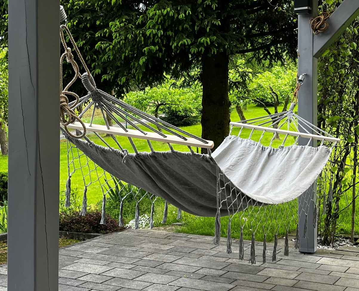 DIDELĖ DVI VIETĖS SODO HAMAKAS BOHO BRAZILIETIŠKAS XL