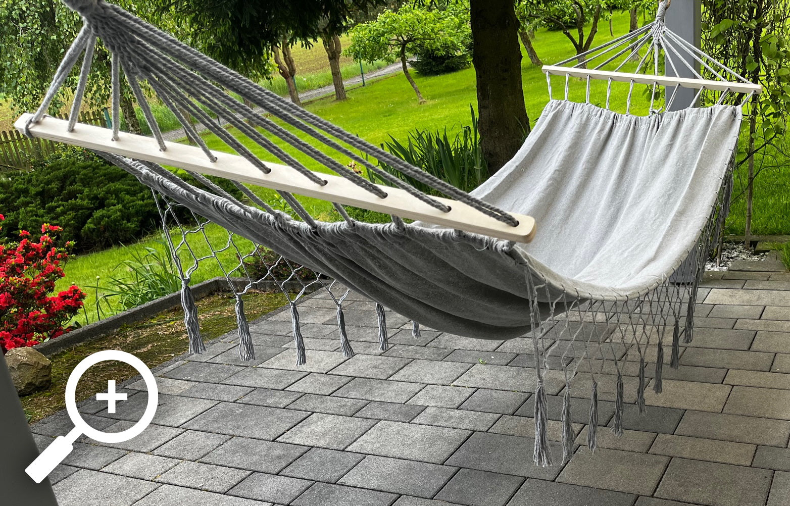 DIDELĖ DVI VIETĖS SODO HAMAKAS BOHO BRAZILIETIŠKAS XL