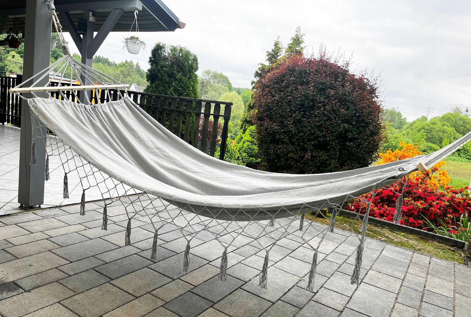 DIDELĖ DVI VIETĖS SODO HAMAKAS BOHO BRAZILIETIŠKAS XL