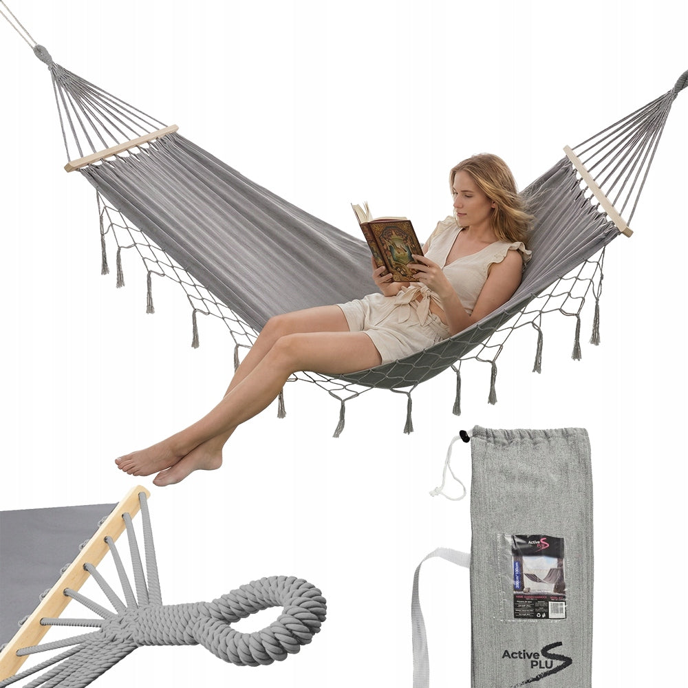 DIDELĖ DVI VIETĖS SODO HAMAKAS BOHO BRAZILIETIŠKAS XL