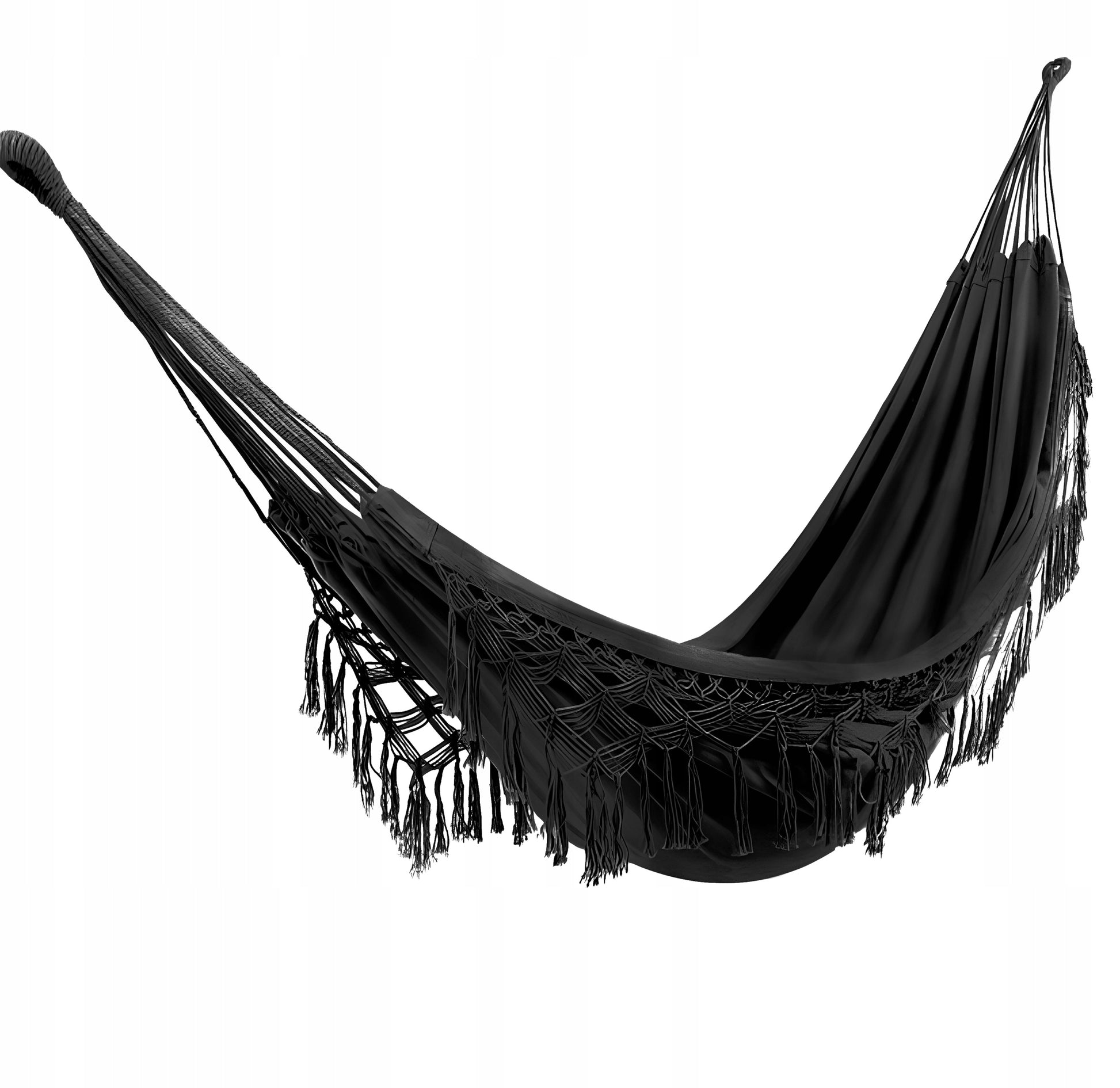 Didelis Sodo Hamakas BOHO Kutai Kelioninis Hamakas Balkonui JUODAS