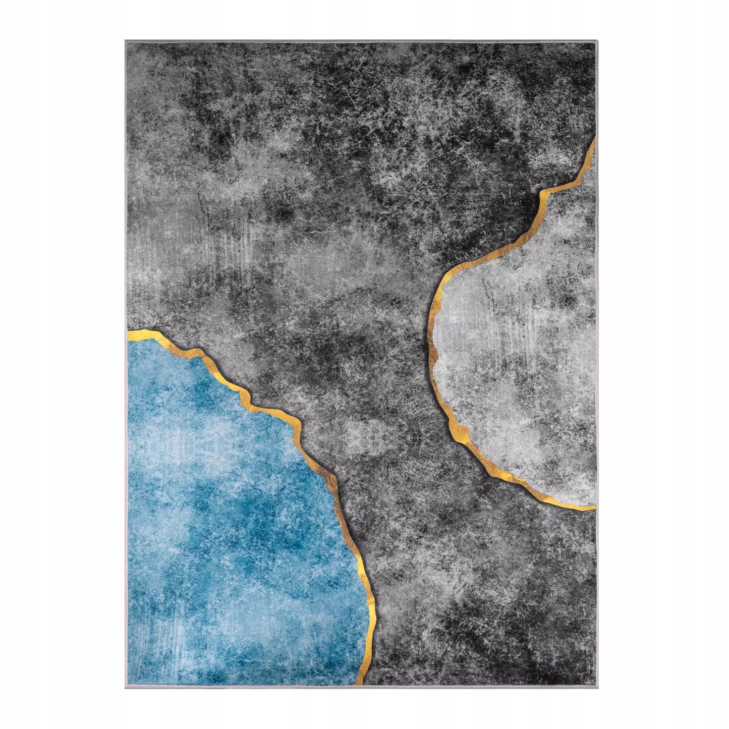 DYVATAS 160x220 CM RUDOS, MĖLYNOS, AUKSO SPALVOS, VINTAGE, NESLYSTANTIS, MODERNI, LOFT