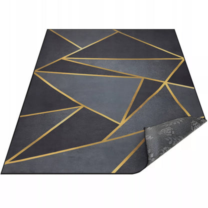 DYVONAS 300X200 CM NESLYSTANTIS JUODAS AUKSO TAISYKLINGAS MODERNI MODNINGAS CHODNIK LOFT