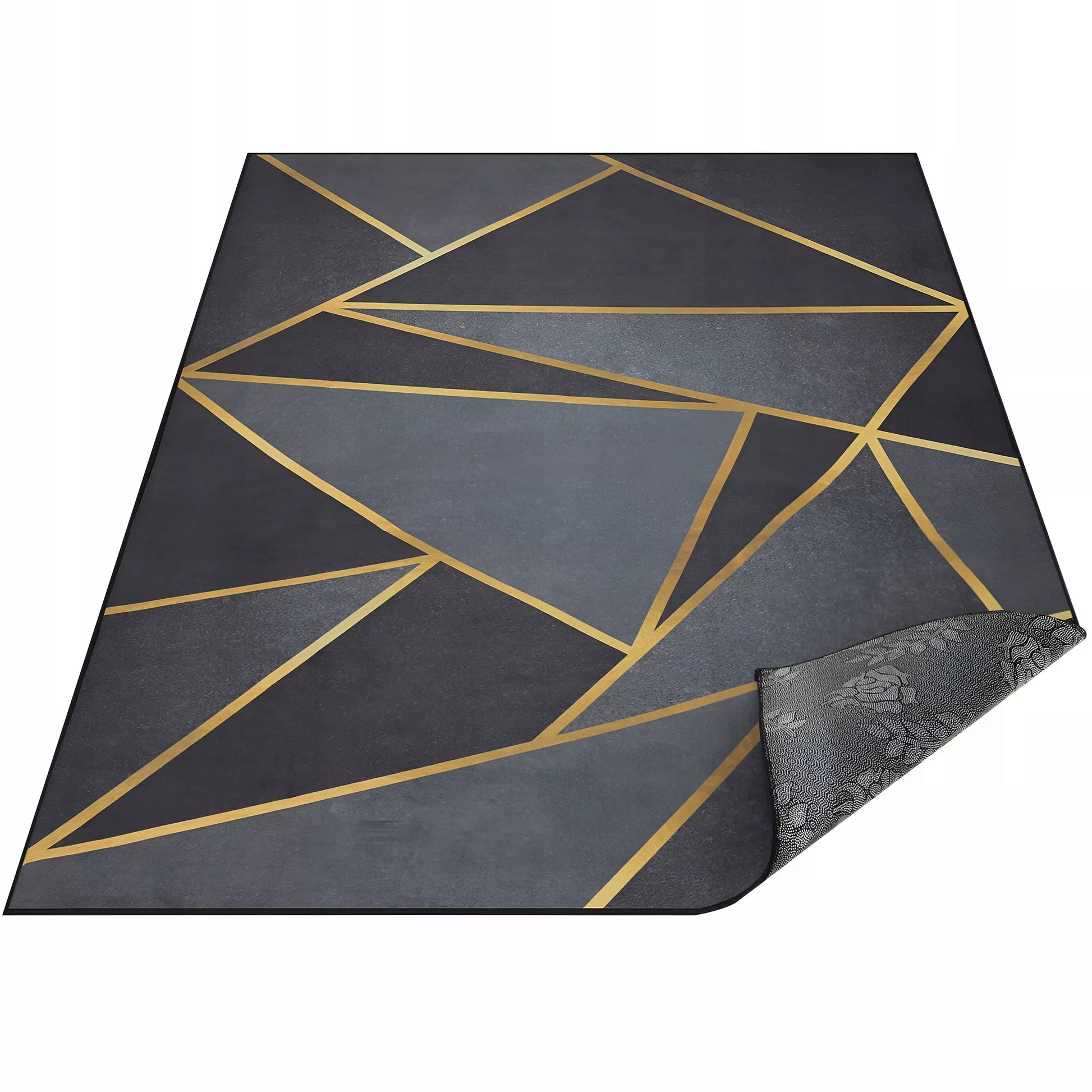 DYVONAS 300X200 CM NESLYSTANTIS JUODAS AUKSO TAISYKLINGAS MODERNI MODNINGAS CHODNIK LOFT