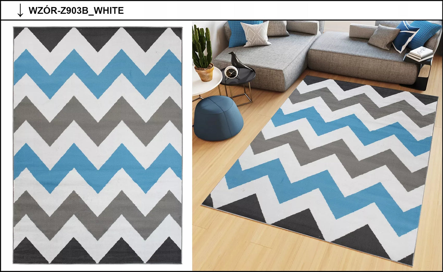 DYWAN 80x150 BCF LUXURY MINKŠTAS MODERNŪS RAŠTAI