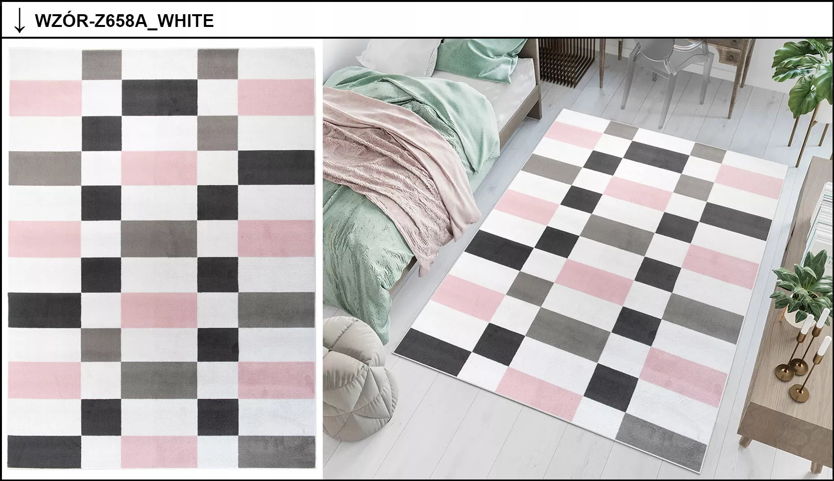 DYWAN 80x150 BCF LUXURY MINKŠTAS MODERNŪS RAŠTAI