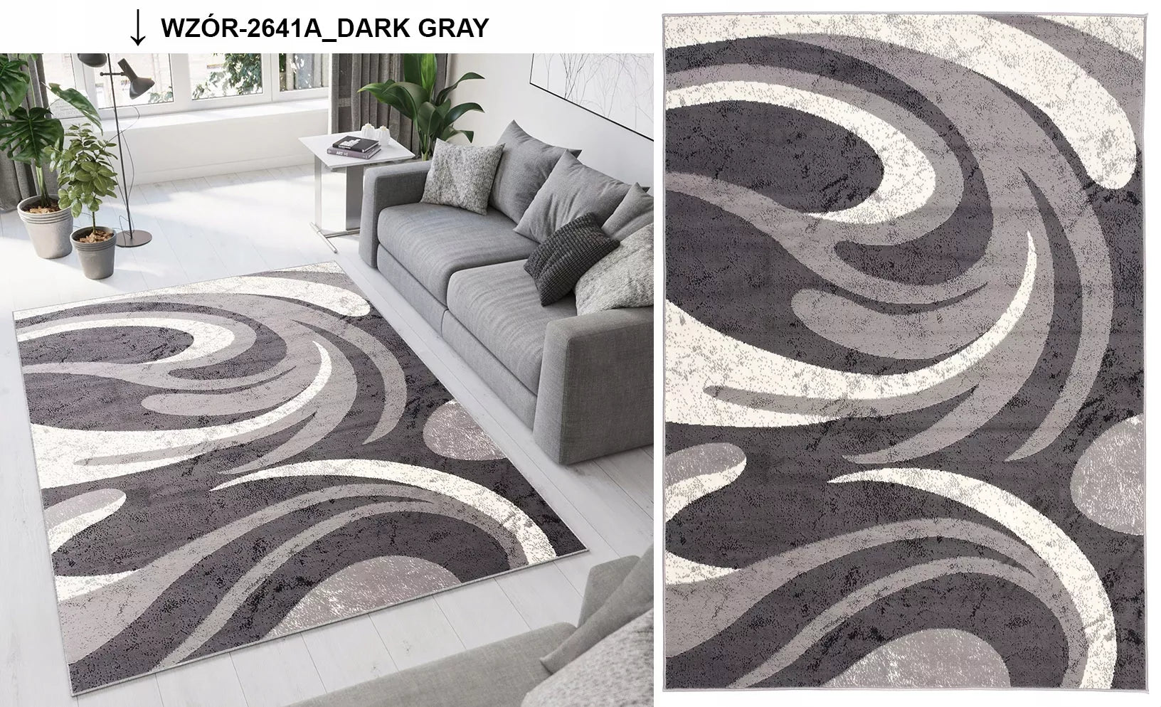 DYWAN 80x150 BCF LUXURY MINKŠTAS MODERNŪS RAŠTAI