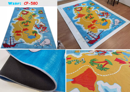 DYWAN Vaikams PRINTED 140x200 Futbolo Aikštelė Kaimas Ūkis Sala Cars Klasės Soft