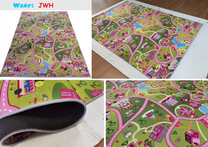 DYWAN Vaikams PRINTED 140x200 Futbolo Aikštelė Kaimas Ūkis Sala Cars Klasės Soft