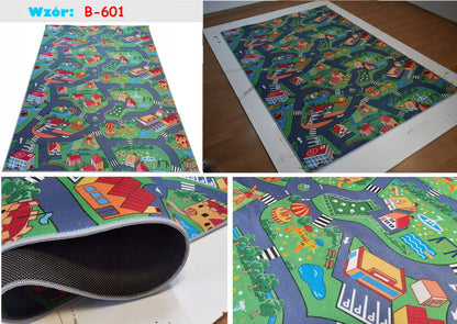 DYWAN Vaikams PRINTED 140x200 Futbolo Aikštelė Kaimas Ūkis Sala Cars Klasės Soft