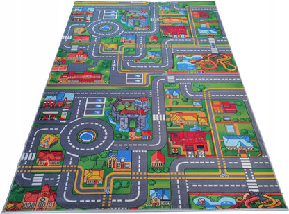 DYWAN Vaikams PRINTED 140x200 Futbolo Aikštelė Kaimas Ūkis Sala Cars Klasės Soft