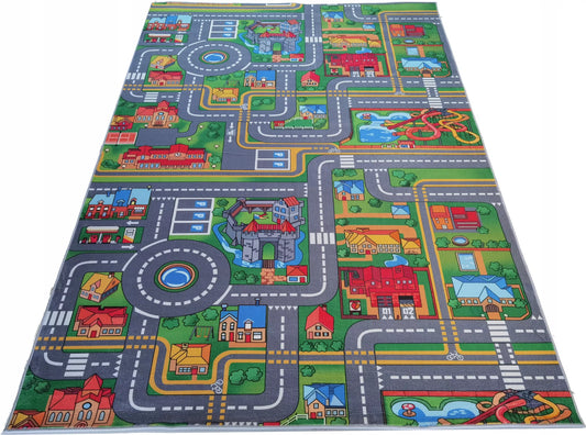 DYWAN Vaikams PRINTED 140x200 Futbolo Aikštelė Kaimas Ūkis Sala Cars Klasės Soft