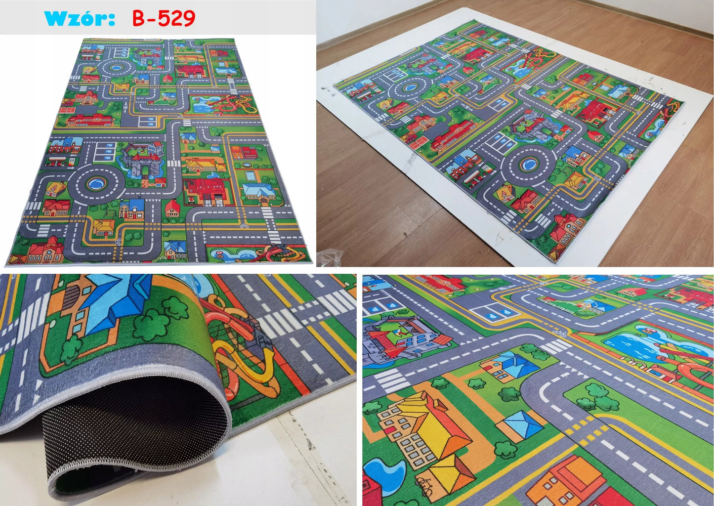 VAIKIŠKAS TAKELIS PRINTED 80x150 Aikštelė Kaimas Ūkis Salų Automobiliai Klasikinis Minkštas