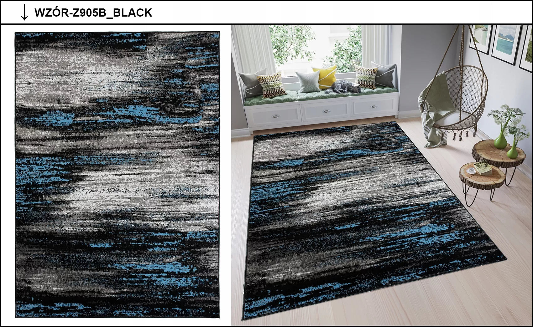 SPALVOTAS KILIMĖLIS 80x150 MODERNI BCF ĮVAIRIŲ RAŠTŲ