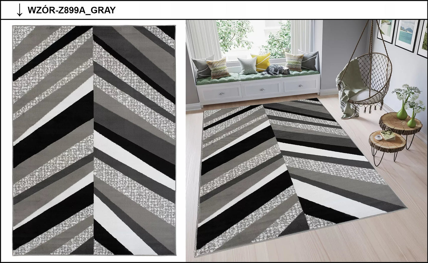 SPALVOTAS KILIMĖLIS 80x150 MODERNI BCF ĮVAIRIŲ RAŠTŲ