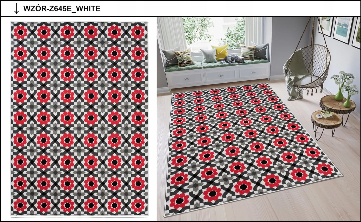 SPALVOTAS KILIMĖLIS 80x150 MODERNI BCF ĮVAIRIŲ RAŠTŲ