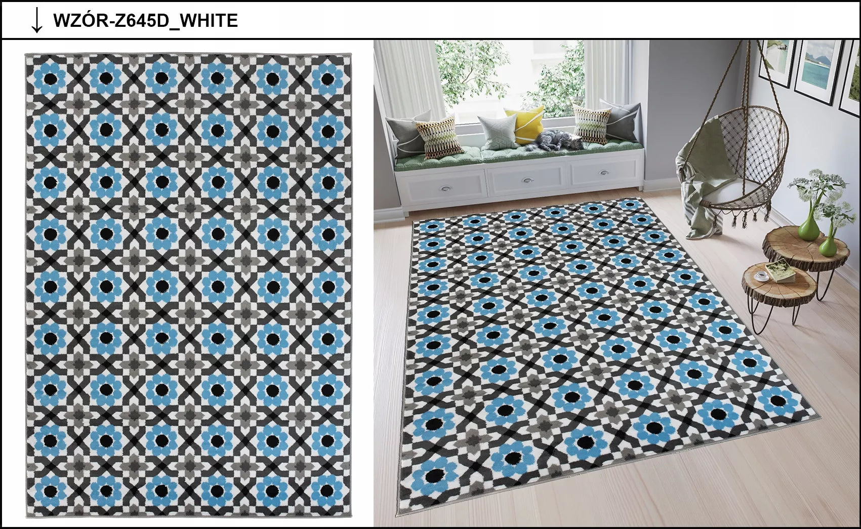 SPALVOTAS KILIMĖLIS 80x150 MODERNI BCF ĮVAIRIŲ RAŠTŲ