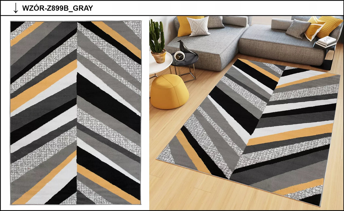 SPALVOTAS KILIMĖLIS 80x150 MODERNI BCF ĮVAIRIŲ RAŠTŲ