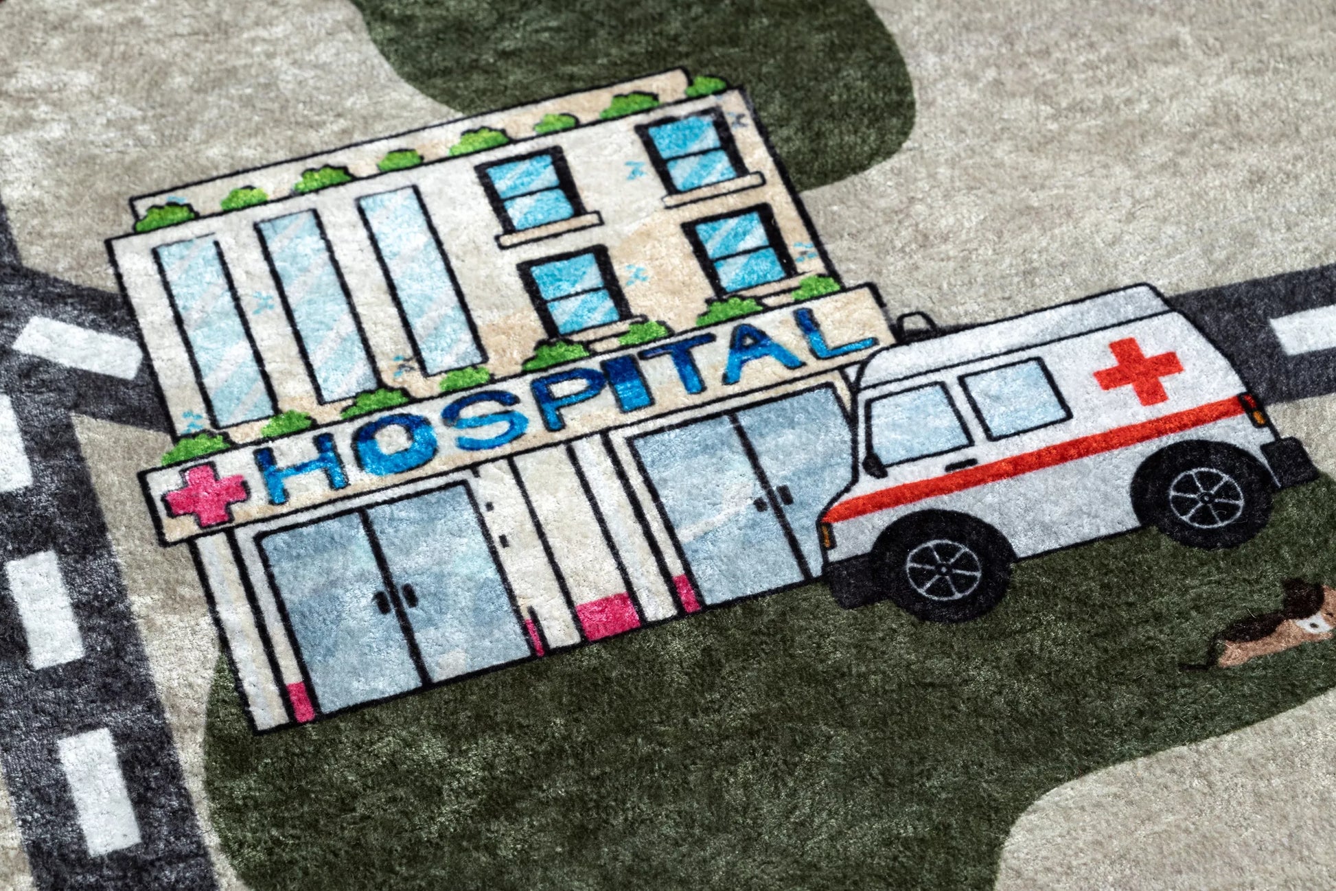 PLAUNAMAS VAIKIŠKAS KILIMĖLIS NESLYSTANTIS 160x220 MIESTAS GATVELĖS #BR033