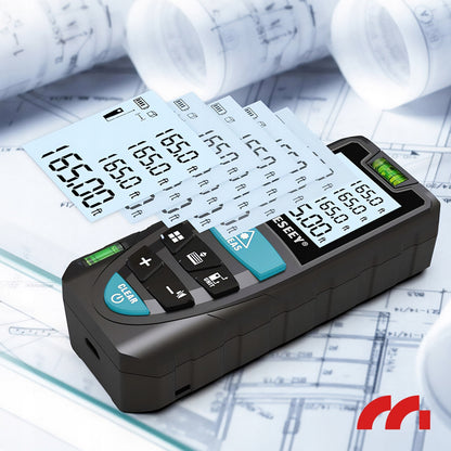 Lazerinis atstumo matuoklis 50m, skaitmeninis kampainis matuoklis ir gulsčiukas