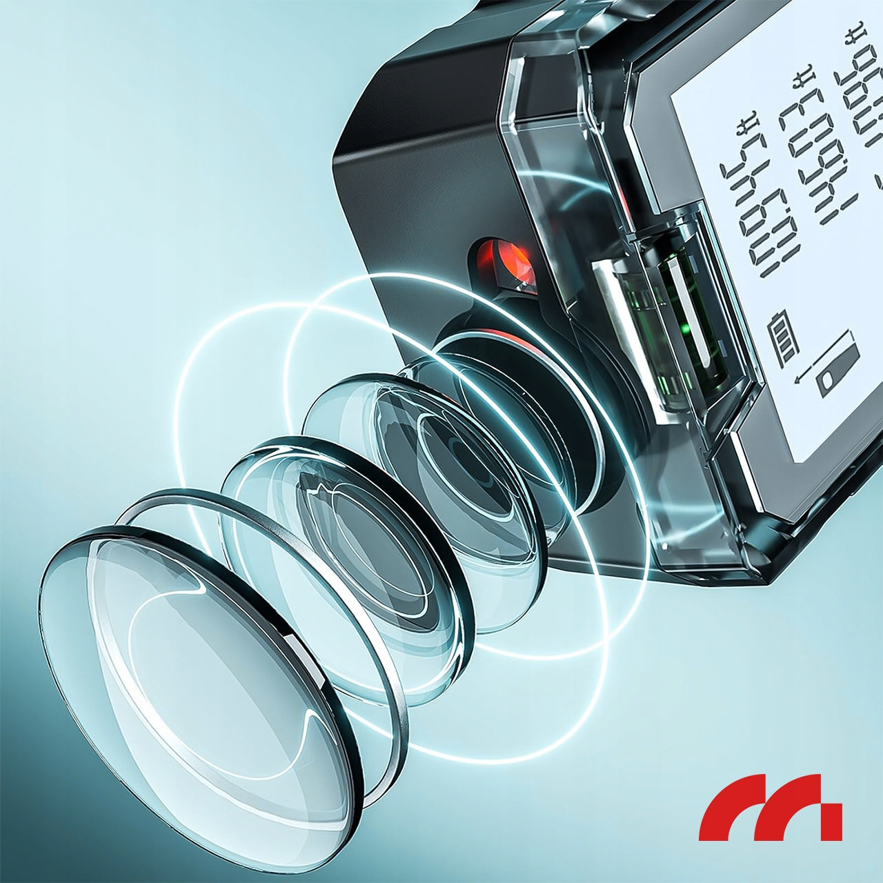 Lazerinis atstumo matuoklis 50m, skaitmeninis kampainis matuoklis ir gulsčiukas