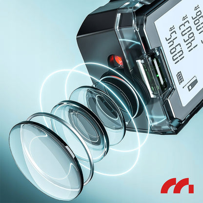 Lazerinis atstumo matuoklis 50m, skaitmeninis kampainis matuoklis ir gulsčiukas