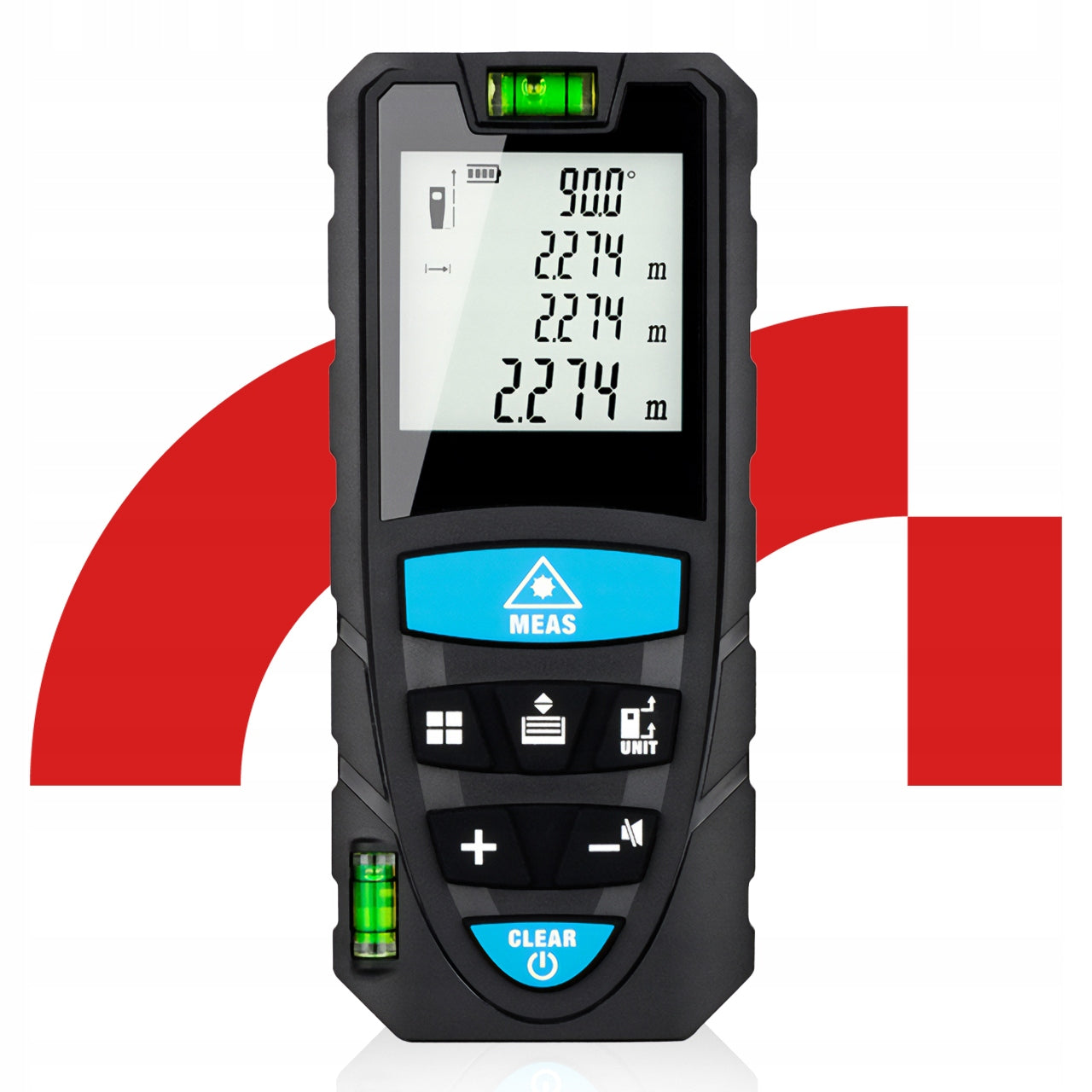 Lazerinis atstumo matuoklis 50m, skaitmeninis kampainis matuoklis ir gulsčiukas