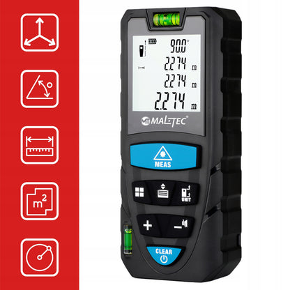 Lazerinis atstumo matuoklis 50m, skaitmeninis kampainis matuoklis ir gulsčiukas