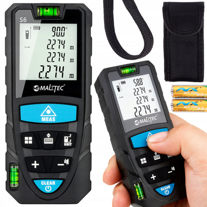 Lazerinis atstumo matuoklis 50m, skaitmeninis kampainis matuoklis ir gulsčiukas