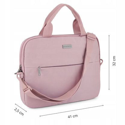 Moteriška 15,6" nešiojamojo kompiuterio rankinė, lengva, rožinė, dėklas nešiojamajam kompiuteriui ZAGATTO