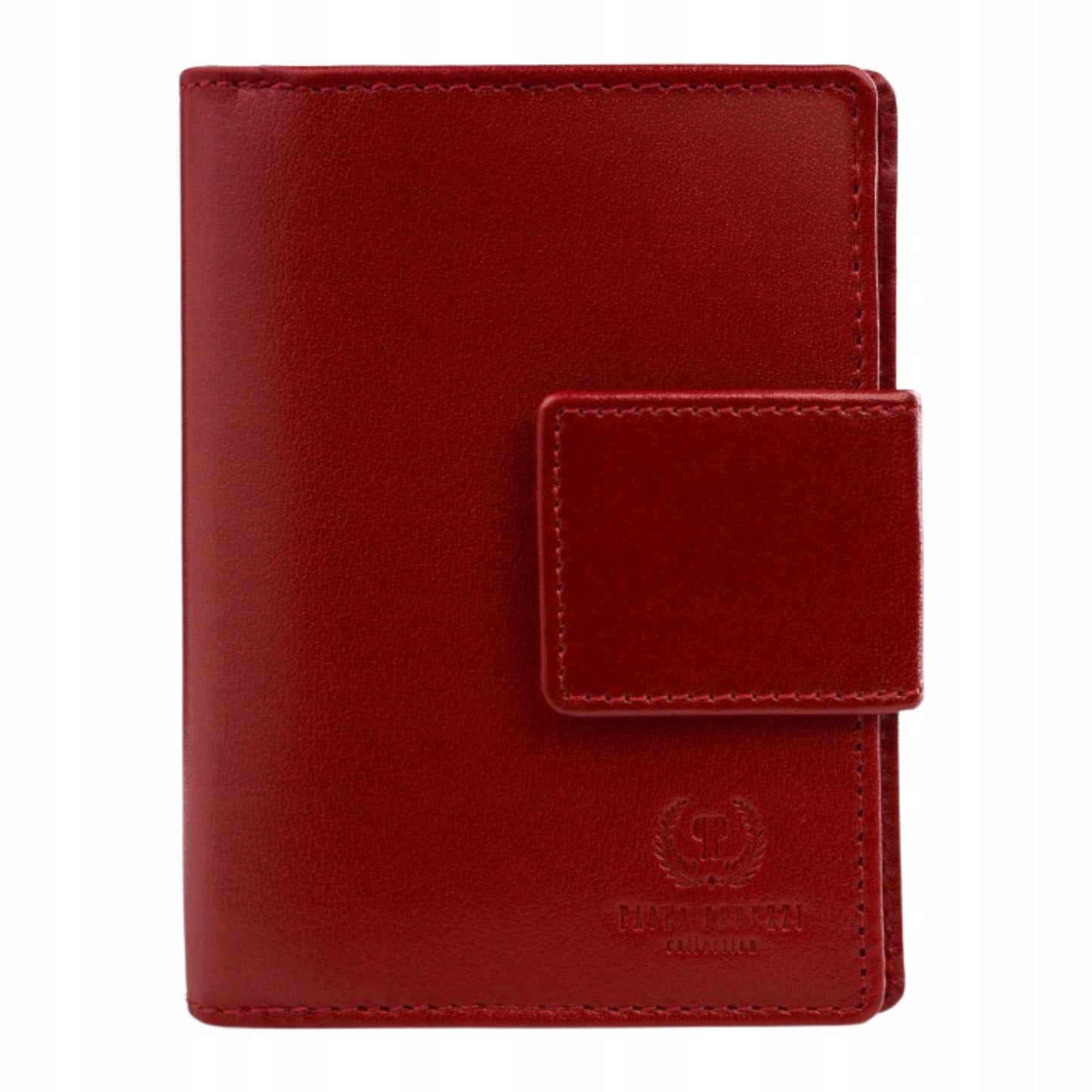 Moteriška odinė piniginė su RFID sistema, banknotams ir monetoms, Paolo Peruzzi, raudona