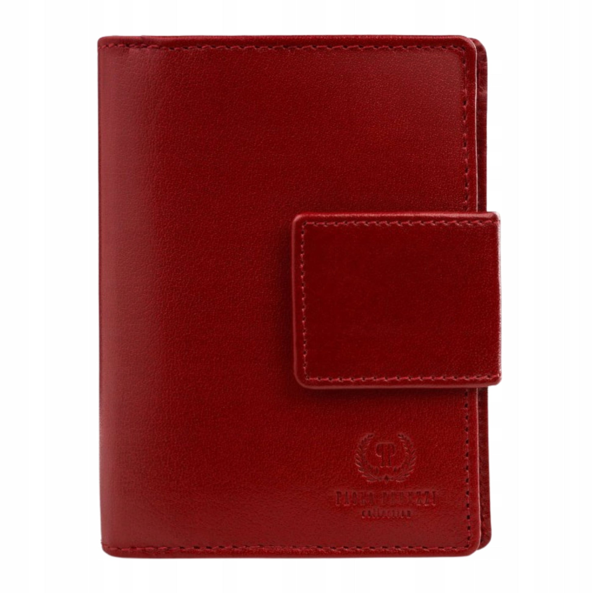 Moteriška odinė piniginė su RFID sistema, banknotams ir monetoms, Paolo Peruzzi, raudona